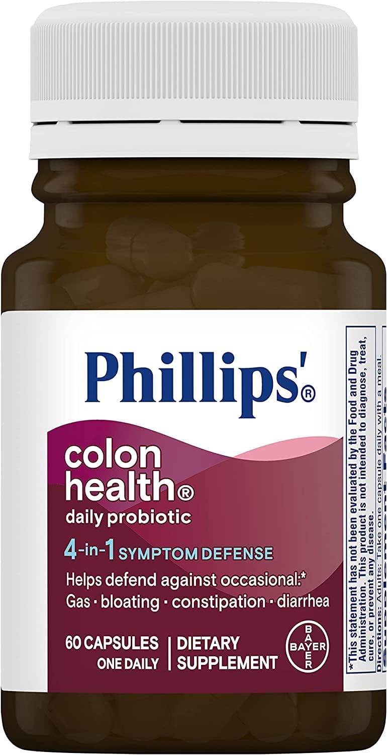 Phillips Colon Health Probiotic Capsules for Daily Symptom Defense + Citracal Slow Release 1200 with Calcium Citrate & Carbonate Blend