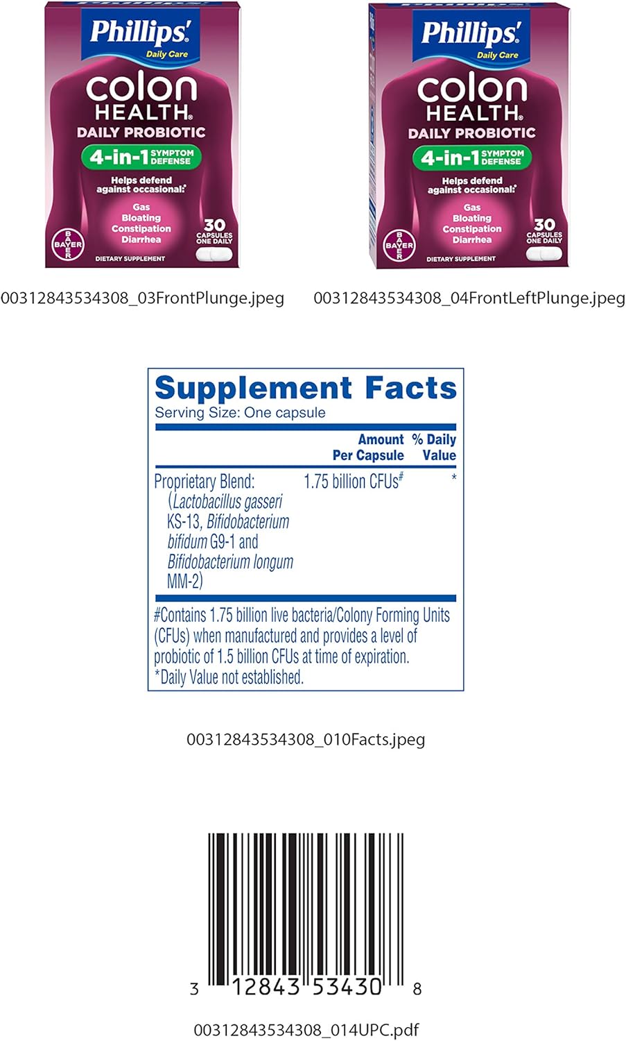 Phillips Colon Health Probiotic Supplement 6-Pack - 30 Capsules Each