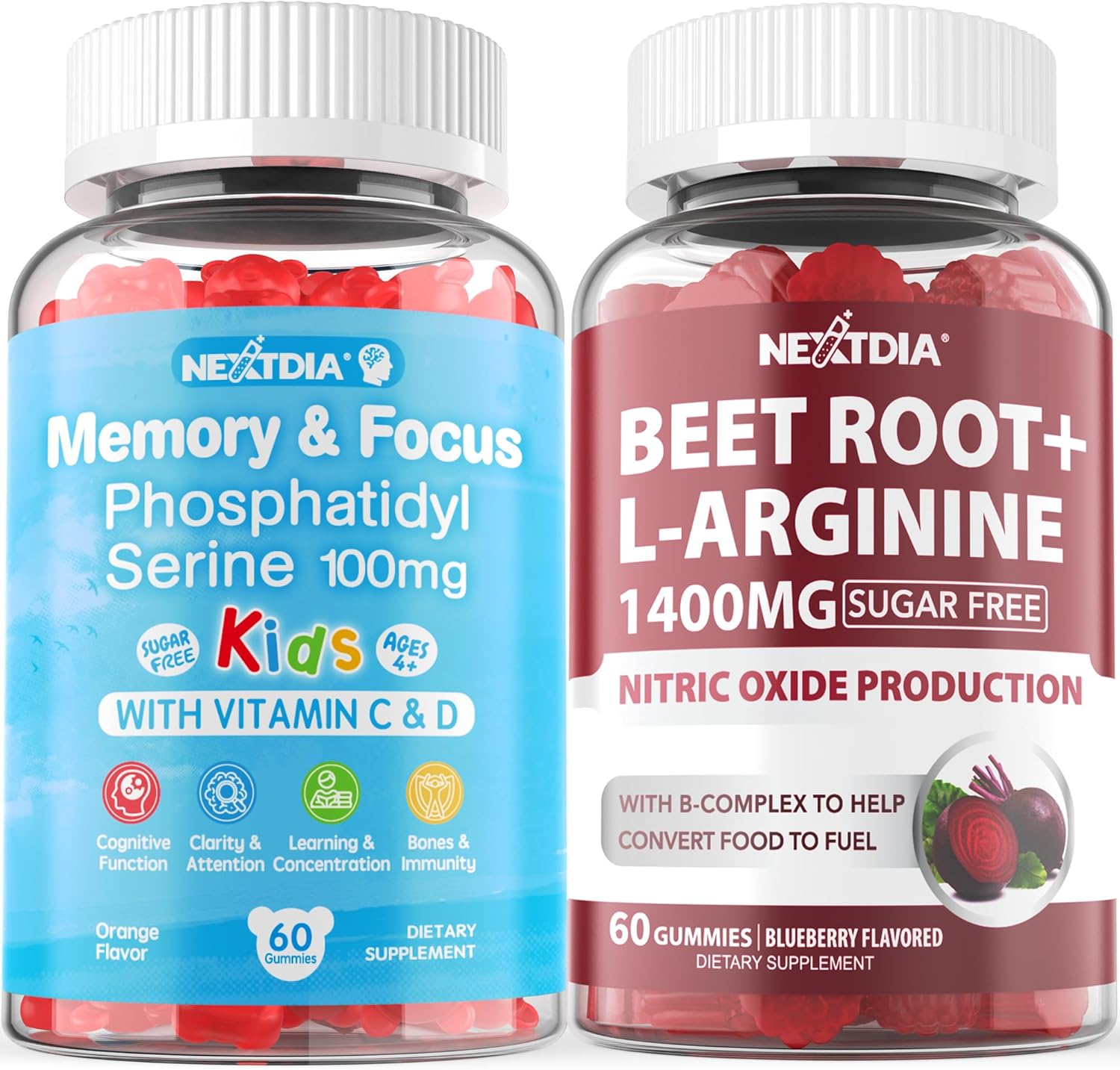 Phosphatidylserine Supplement with Beet Root Gummies - Nextdia 100mg Formula