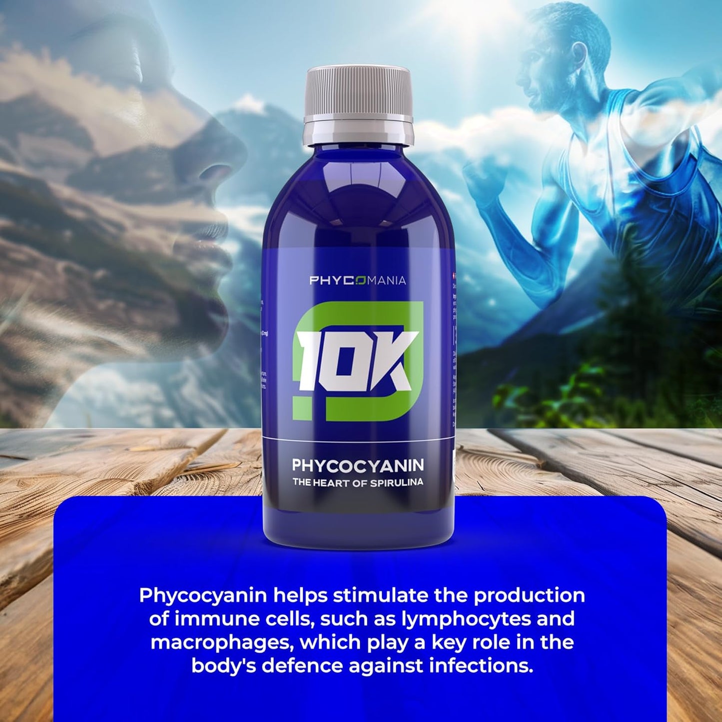 Phycocyanin Life Source 10K: Natural Detox & Vegan Protein Supplement, Rich in Nutrients & Antioxidants - 250ml