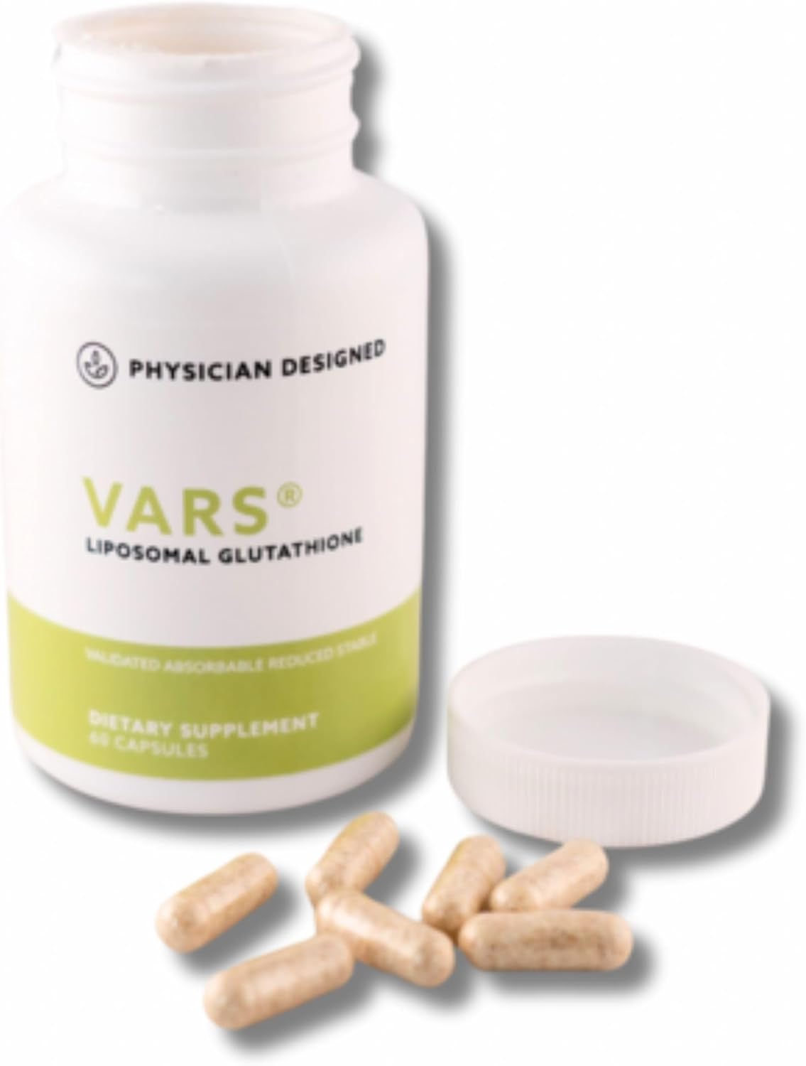 Physician Designed Liposomal Glutathione Capsules - Antioxidant Supplement for Anti-Aging, Detox, Immune Support, Energy, Skin Brightening - 60 Count