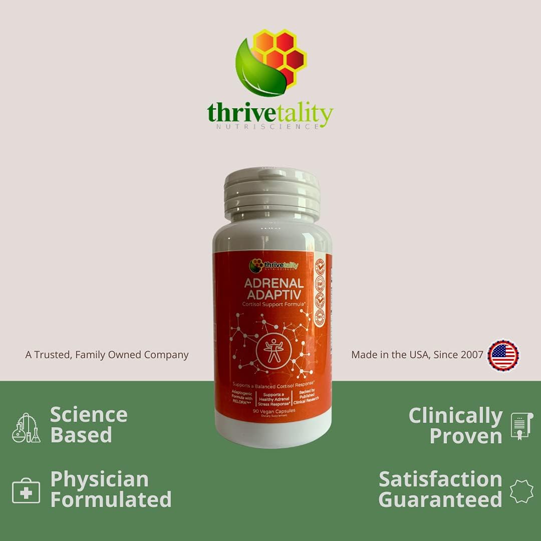 Physician Formulated Adrenal Support Formula with Adaptogen Blend - Thrivetality Nutriscience Cortisol Support