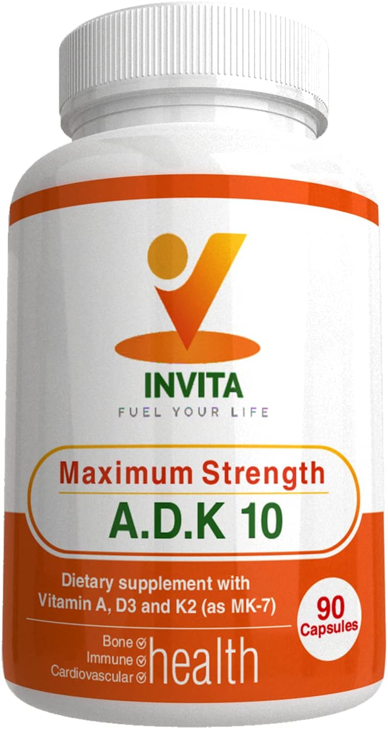 Physician Formulated Double Strength Vitamins A1, D3 & K2 (as MK7) for Bone & Immune Support - Gluten Free, Non GMO - 90 Capsules