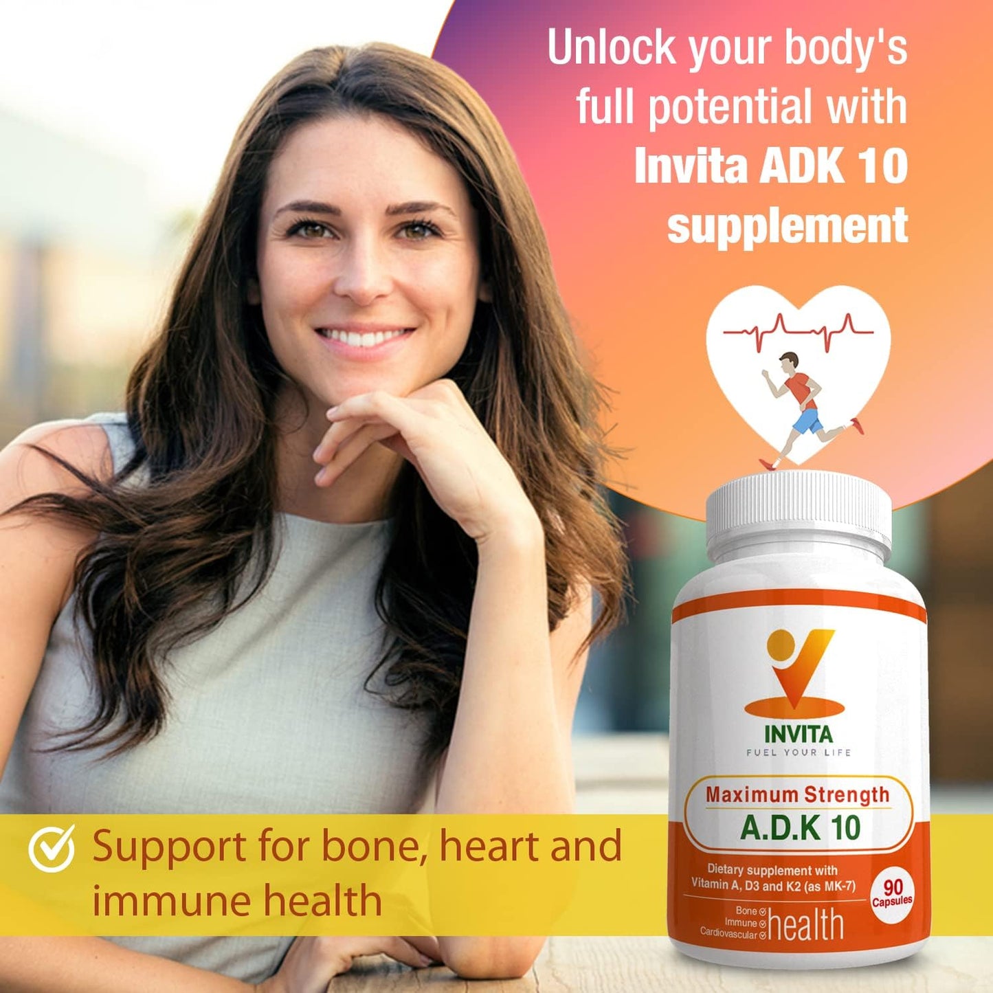 Physician Formulated Double Strength Vitamins A1, D3 & K2 (as MK7) for Bone & Immune Support - Gluten Free, Non GMO - 90 Capsules