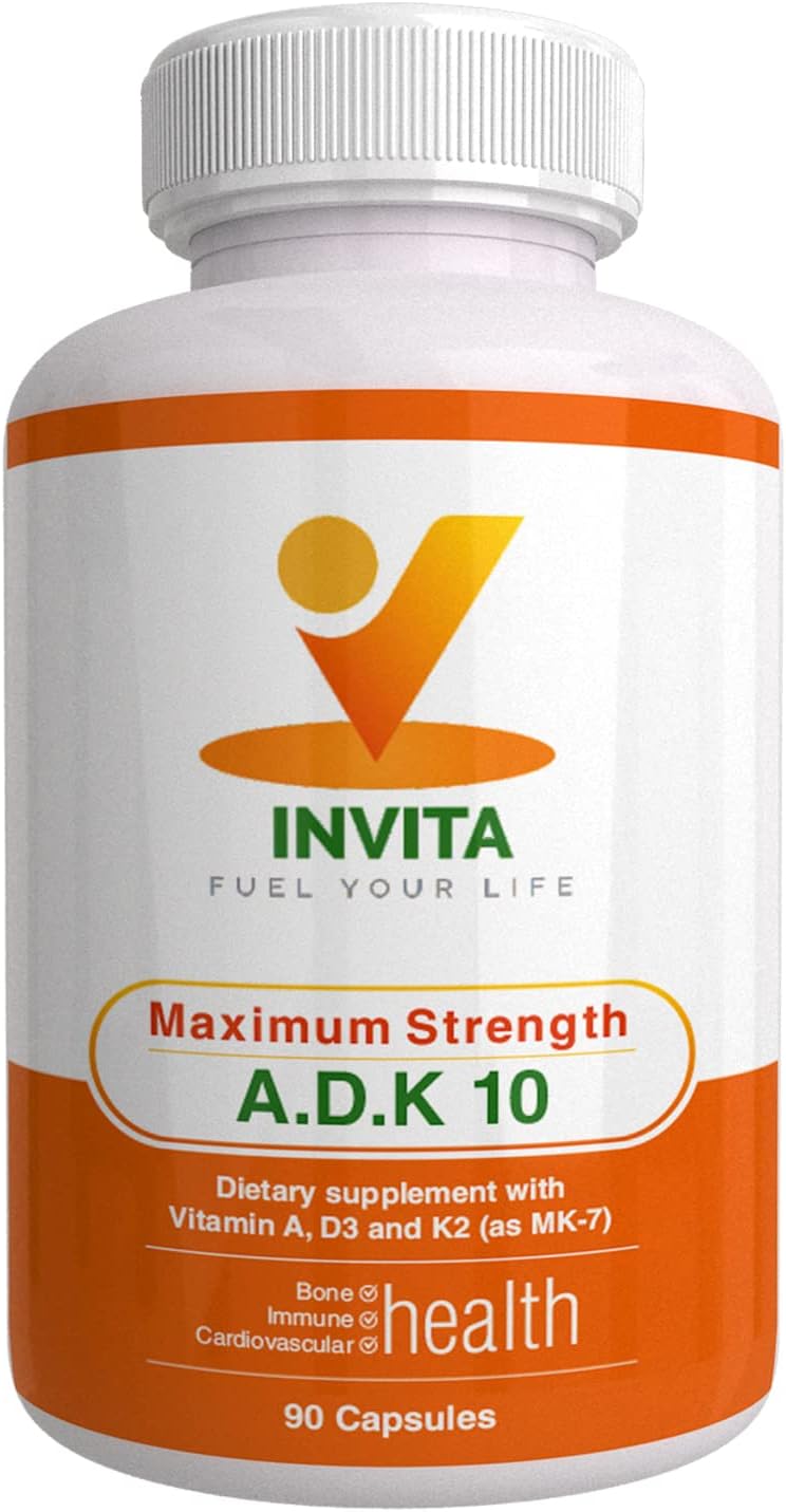 Physician Formulated Double Strength Vitamins A1, D3 & K2 (as MK7) - Bone & Immune Support - 180 Vegetarian Capsules, Gluten Free, Non GMO