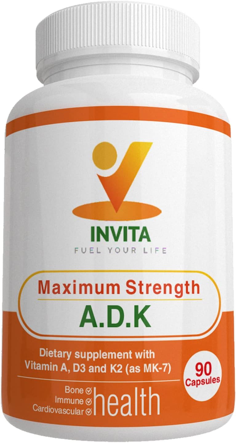 Physician Formulated Vitamin ADK Supplement for Bone & Immune Support - 90 Capsules, Non-GMO, Gluten Free