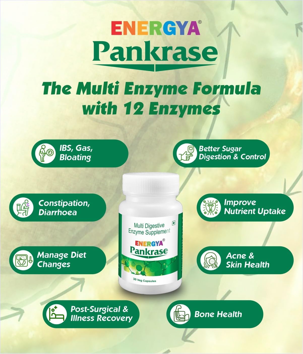 Physician Trusted Digestive Enzymes for Gas, Bloating & Nutrient Absorption with Hi-Tech Processing
