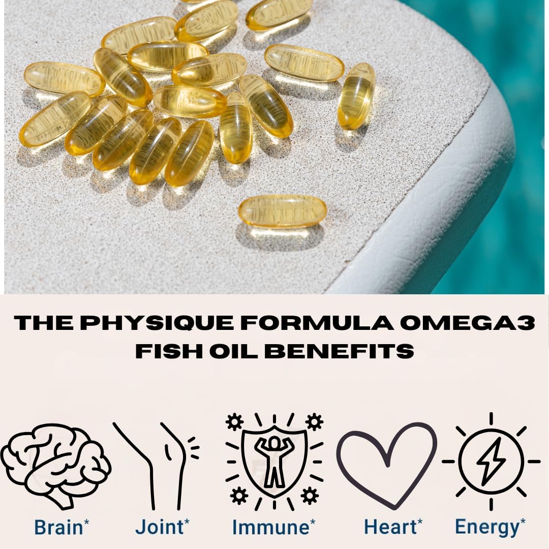 Physique Formula Triple Strength Omega 3 Fish Oil Supplement - 2000 mg, 120 Softgels for Optimal Health