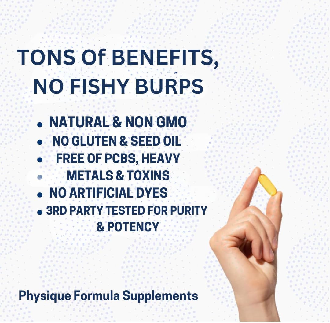 Physique Formula Triple Strength Omega 3 Fish Oil Supplement - 2000 mg, 120 Softgels for Optimal Health