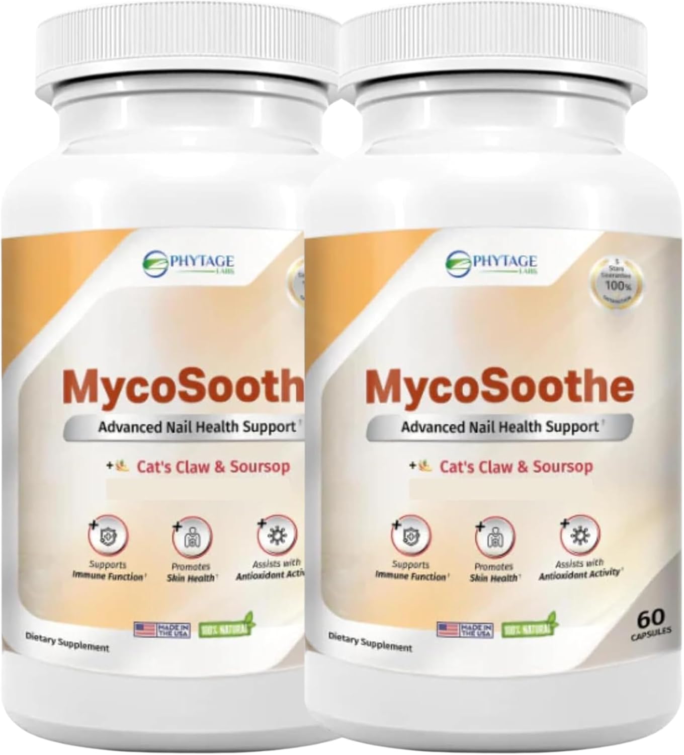 Phytage Labs MycoSoothe Advanced Hair, Skin, Nail & Immunity Support Formula - Double Pack