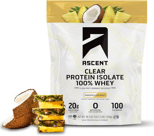 Pineapple Coconut Clear Whey Protein Isolate by Ascent - High-Quality Protein Supplement