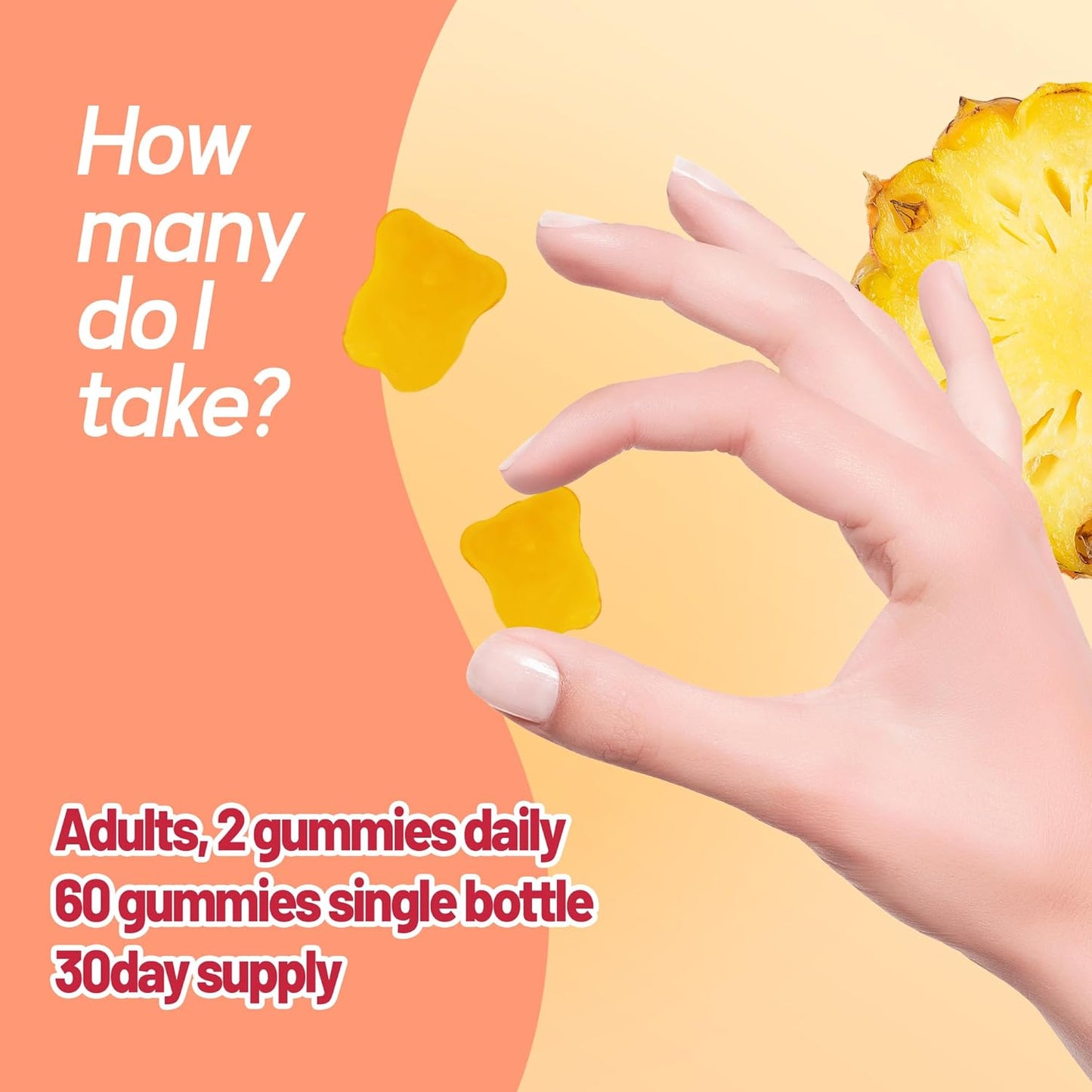 Pineapple Flavored Potassium Magnesium Gummies for Muscle and Immune Health, 60 Count - BoostGo Australia