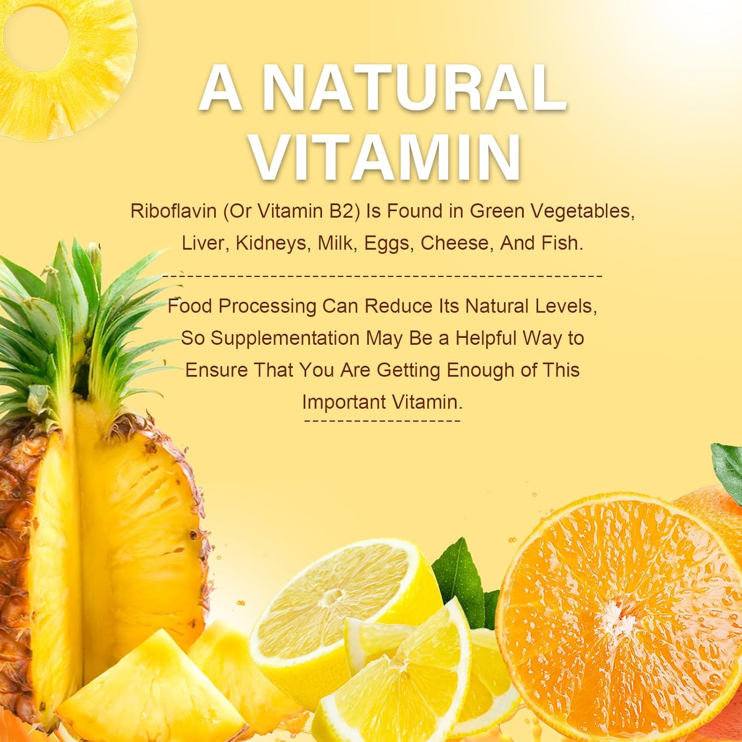 Pineapple Flavored Vitamin B2 400mg Gummies with Magnesium & CoQ10 - Migraine Relief & Nervous System Support - 90 Chewable Gummies for All Ages