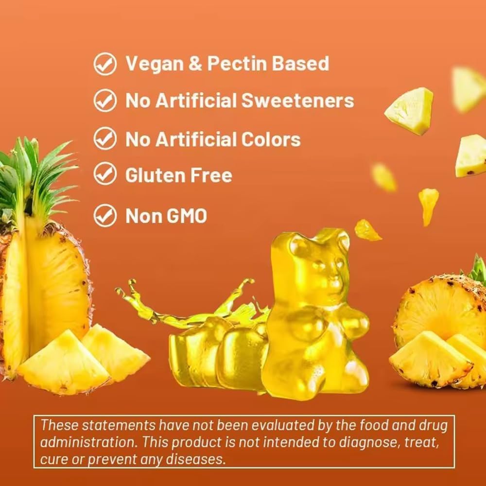 Pineapple Flavored Vitamin E Gummies - 268mg Antioxidant Supplements for Immune Health, Adults, Men, Women - 60 Count