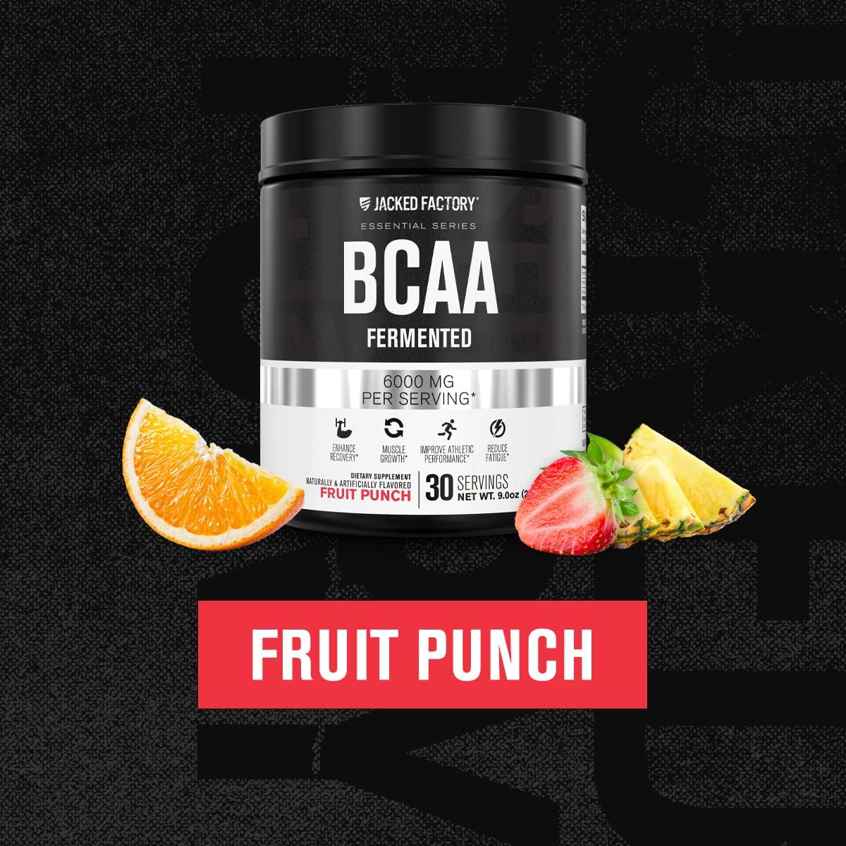 Pineapple Pre-Workout & Fruit Punch BCAA Combo for Muscle Building & Recovery by Jacked Factory