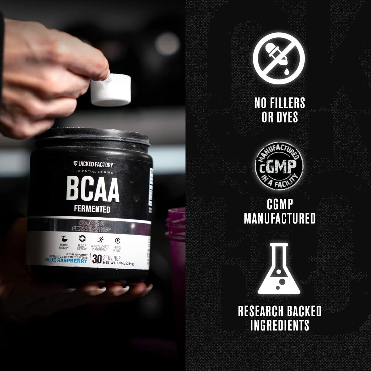 Pineapple Pre-Workout & Fruit Punch BCAA Combo for Muscle Building & Recovery by Jacked Factory