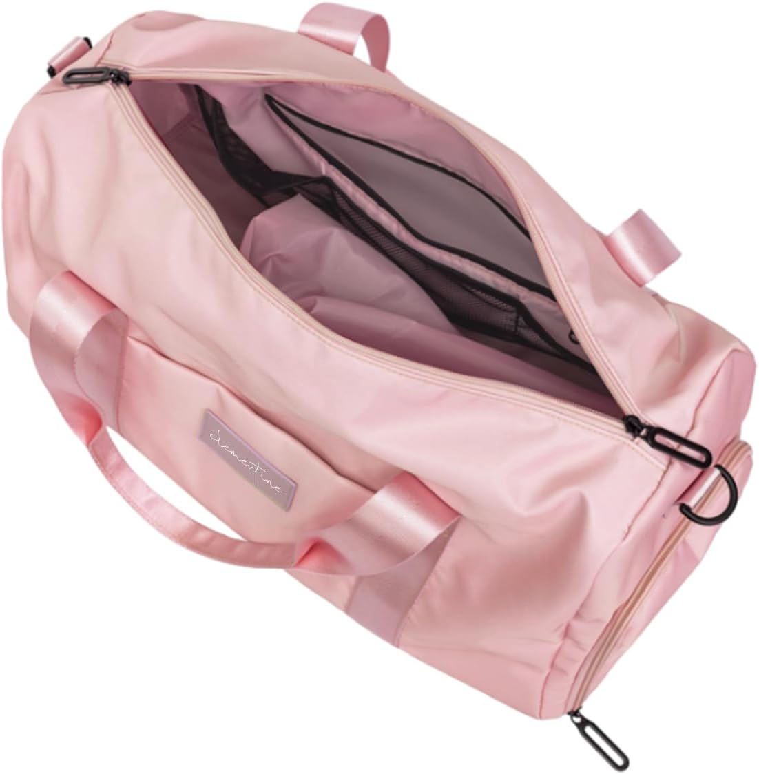Pink GOMOYO Women's Gym Bag with Shoe Compartment & Wet Pocket | Small Lightweight Duffle Bag with Motivational Quotes | Ideal for Workouts & Travel