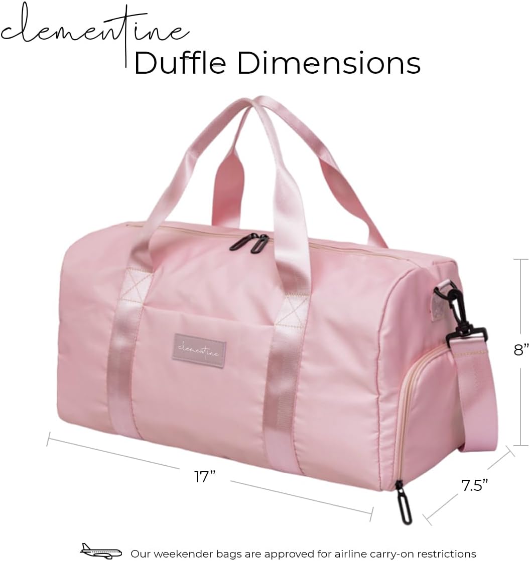Pink GOMOYO Women's Gym Duffle Bag with Shoe Compartment and Wet Pocket - Lightweight, Durable, Motivational Design - Ideal for Exercise and Overnight Trips