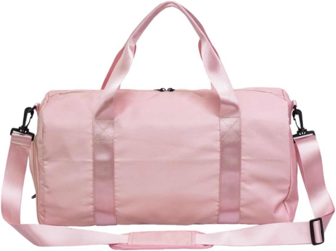 Pink GOMOYO Women's Gym Duffle Bag with Shoe Compartment and Wet Pocket - Lightweight, Durable, Motivational Design - Ideal for Exercise and Overnight Trips