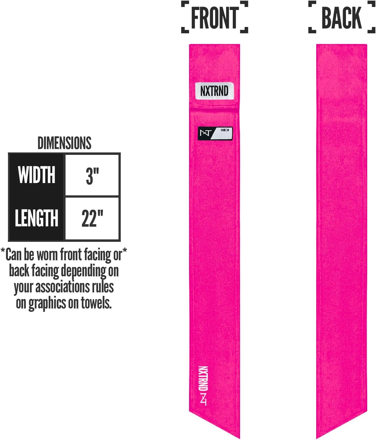 Pink Nxtrnd Streamer Football Towel - Thin Sports Towel for Drying Hands and Football Accessories