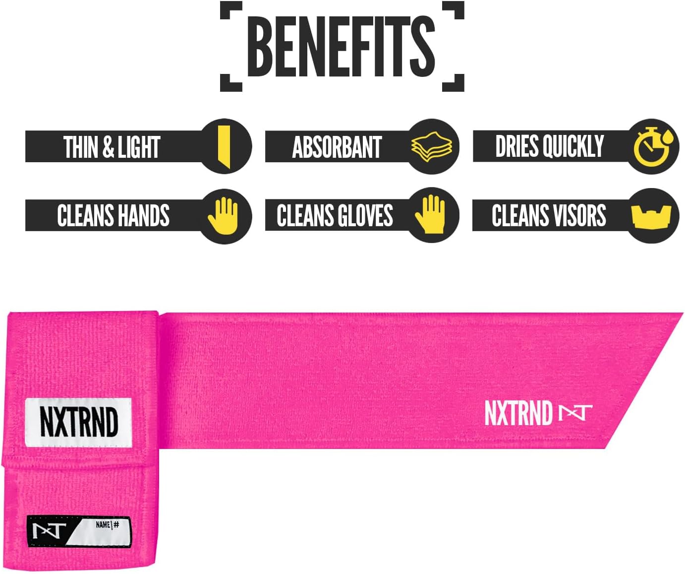 Pink Nxtrnd Streamer Football Towel - Thin Sports Towel for Drying Hands and Football Accessories