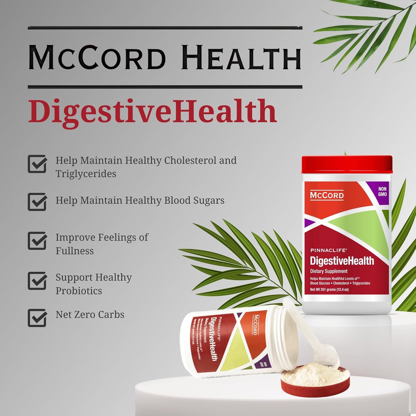 Pinnaclife DigestiveHealth Prebiotic Fiber Supplement 11.7g for Gut Health - Ease Gas, Constipation, Bloating - Olivamine, Keto, Non-GMO - Boosts Digestive System