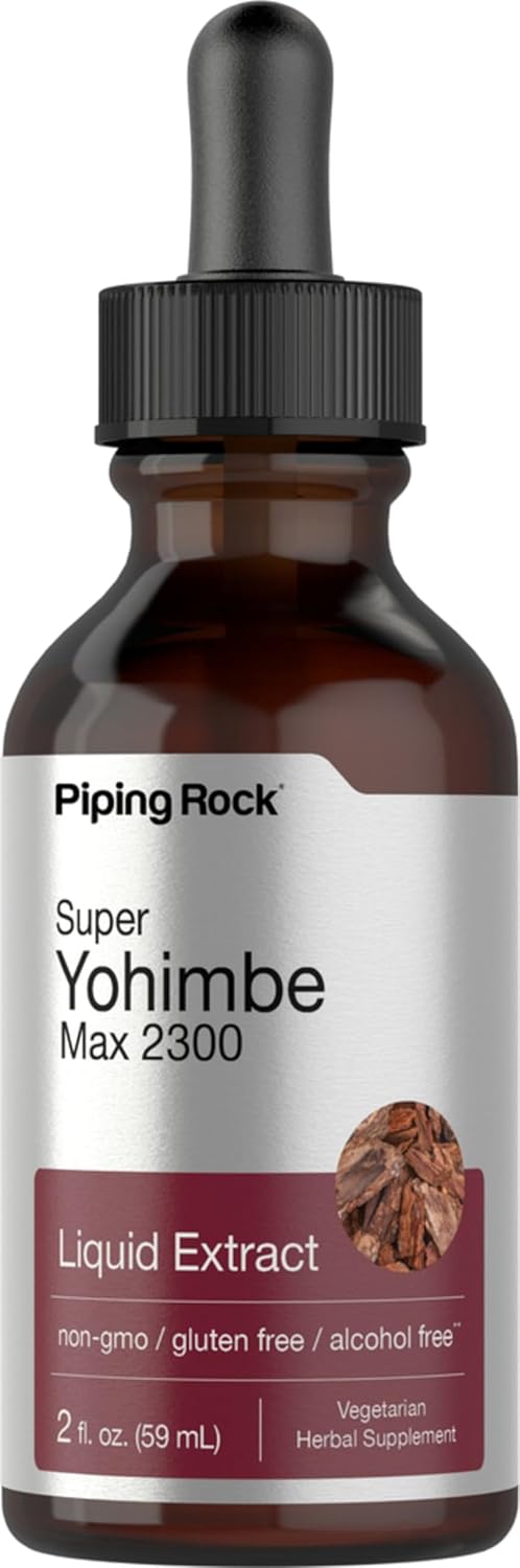 Piping Rock Super Yohimbe Max Liquid Extract 2300 mg - Alcohol Free - 2 fl oz Bottle