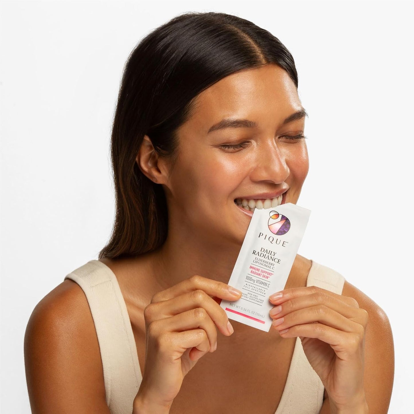 PIQUE Daily Radiance Liposomal Vitamin C with Elderberry - Immune Support for Collagen Production - 28 Packets