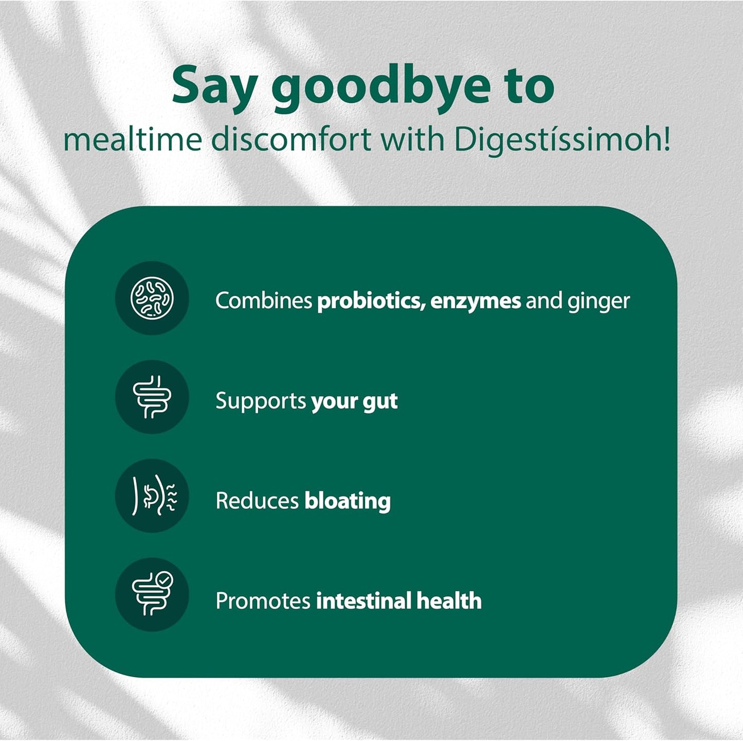 Plameca Digestíssimoh! Digestive Enzymes & Probiotics with Ginger Extract - 9 Strains for Gut Support & Meal Time Relief - Gluten-Free, Dairy-Free - 30 Capsules