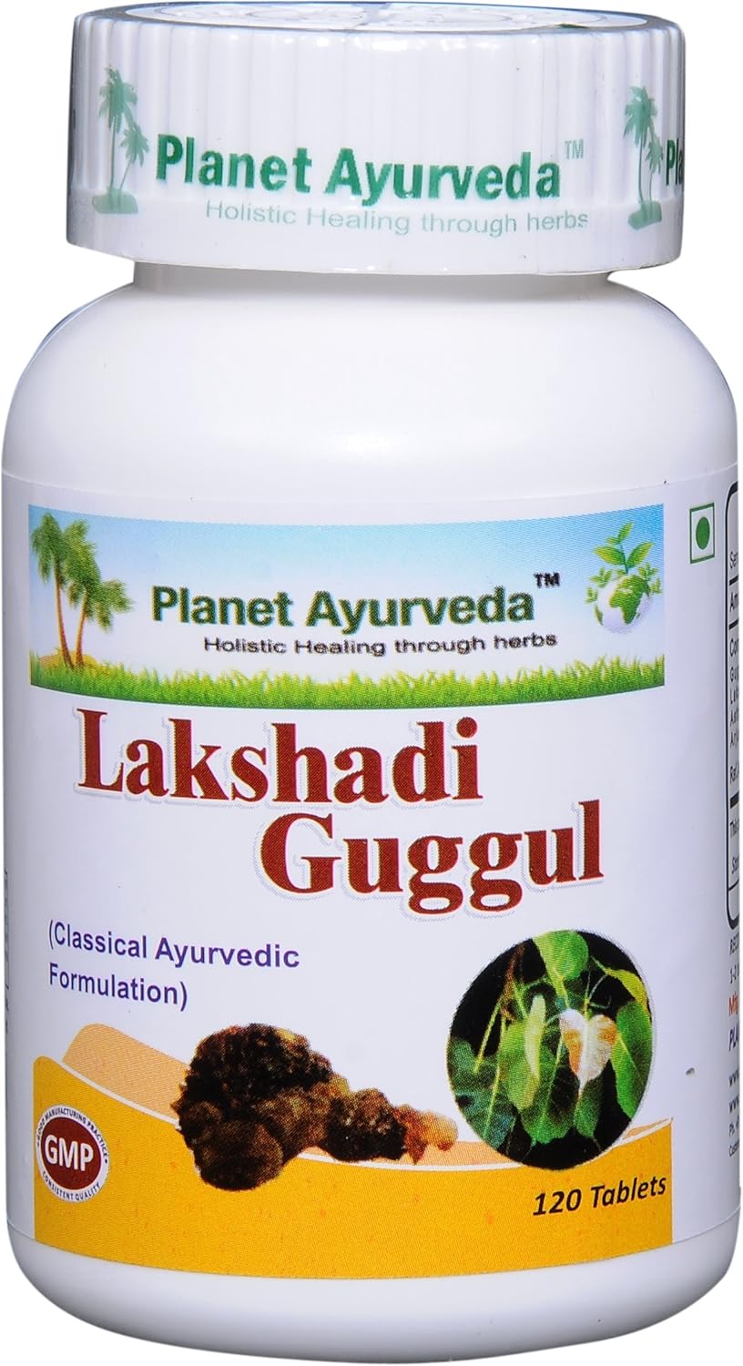 Planet Ayurveda Lakshadi Guggul Herbal Tablets - 100% Natural - 240 Tablets (2 Bottles)