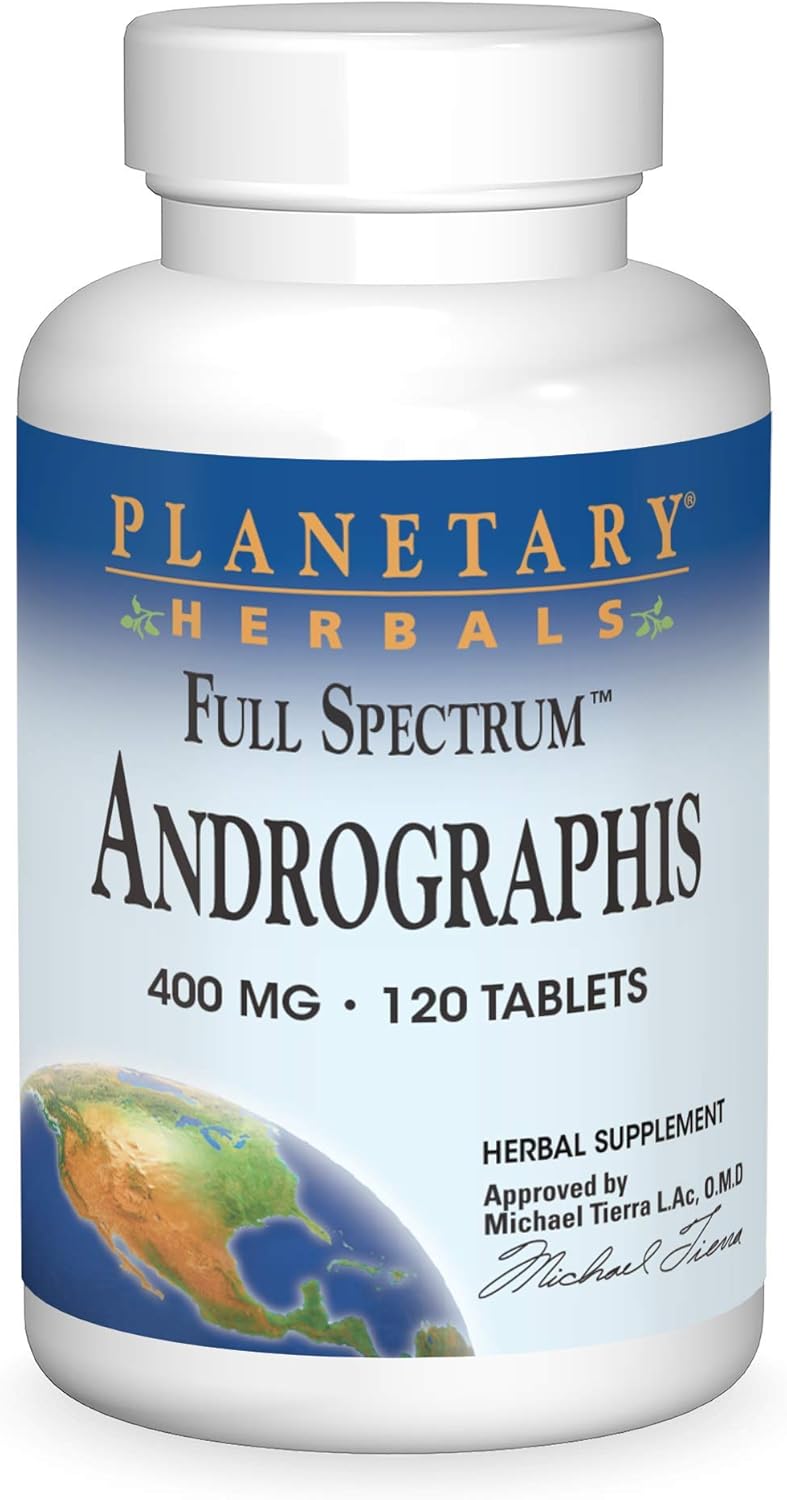Planetary Herbals Andrographis 400mg Tablets - Supports Digestive, Cardiovascular, Urinary Health - Promotes Liver & Immune Function - 120 Count