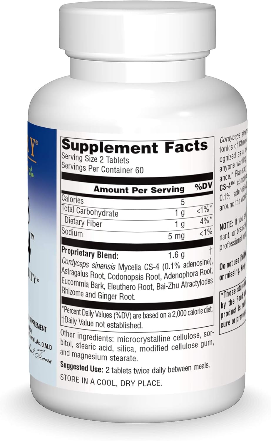 Planetary Herbals Cordyceps Power CS-4 800mg Tablets - 120 Count