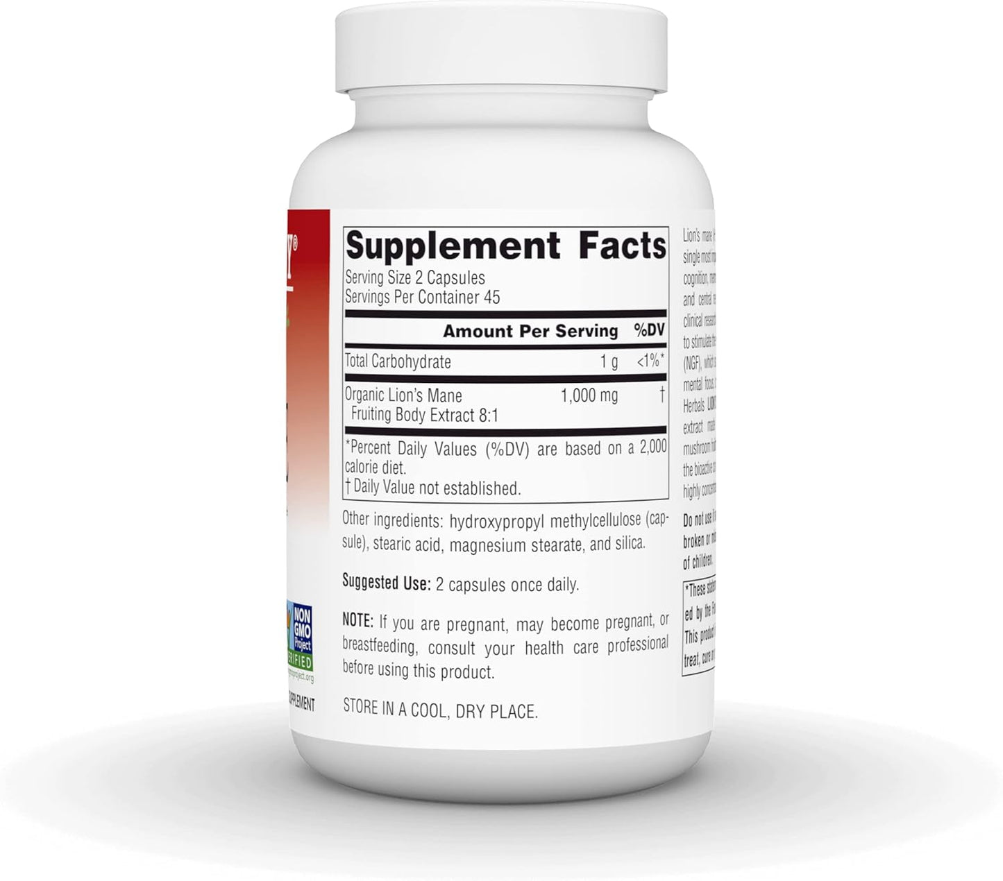 Planetary Herbals Lion's Mane Capsules - 1,000mg for Memory, Focus, Mood - 90 Vegan Capsules