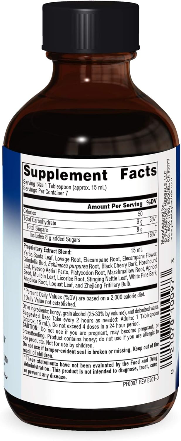 Planetary Herbals Old Indian Wild Cherry Bark Syrup with Echinacea - Natural 4 oz - Herbal Supplement