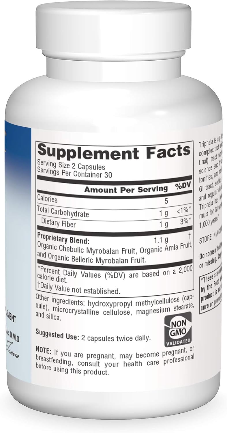 Planetary Herbals Triphala Gold 550mg, Herbal GI Tract Cleanser, 60 Vegan Capsules for Wellness