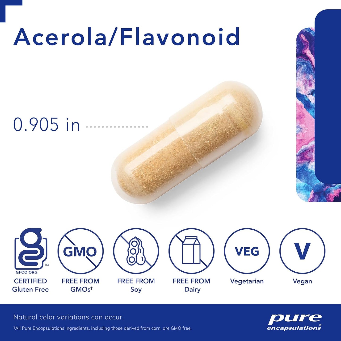 Plant-Based Acerola and Bioflavonoid Vitamin C Capsules - Corn-Free Formula | 120 Count