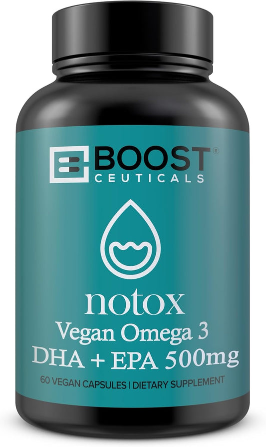 Plant Based Algae Omega 500mg Supplement for Heart and Brain Health - Vegan DHA EPA Omega 3 Formula - No Fish Burps Omega 3 Alternative by BoostCeuticals