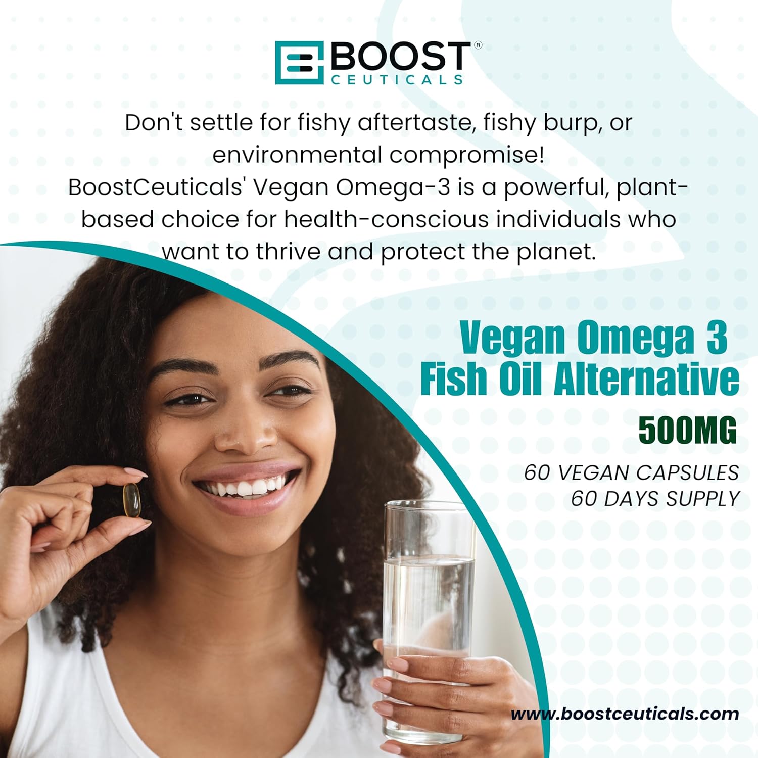 Plant Based Algae Omega 500mg Supplement for Heart and Brain Health - Vegan DHA EPA Omega 3 Formula - No Fish Burps Omega 3 Alternative by BoostCeuticals