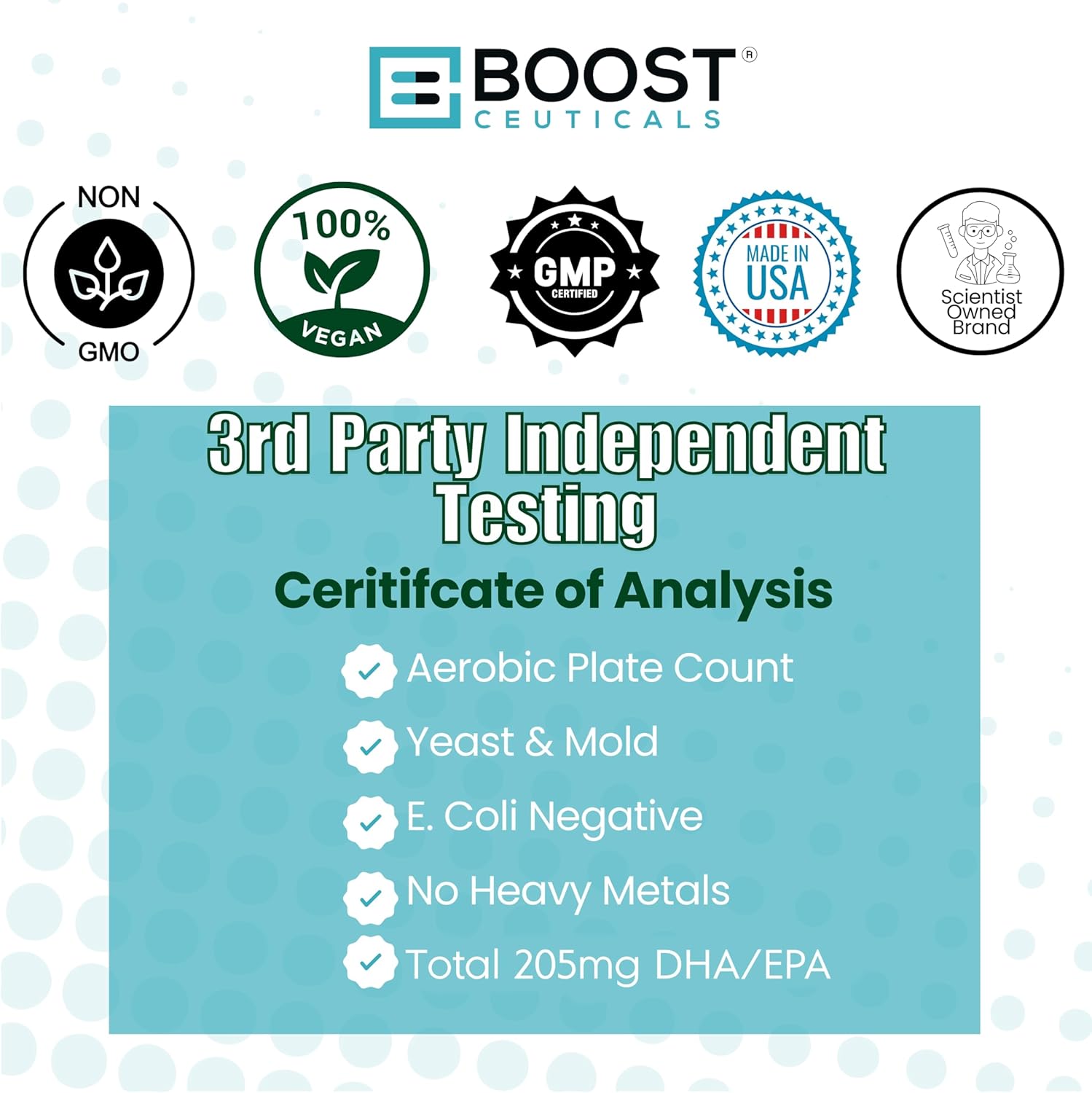 Plant Based Algae Omega 500mg Supplement for Heart and Brain Health - Vegan DHA EPA Omega 3 Formula - No Fish Burps Omega 3 Alternative by BoostCeuticals