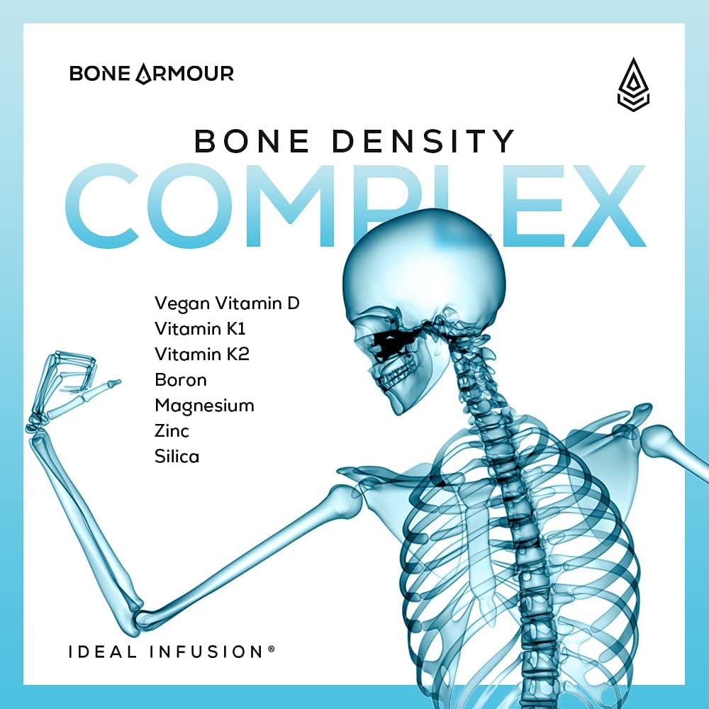 Plant-Based Calcium-Free Bone Density Supplement: Silica & Icelandic Magnesium for Bone Strength & Arterial Health - Vegan Vitamin D3 5000 IU with K2 K1 (60 Servings)