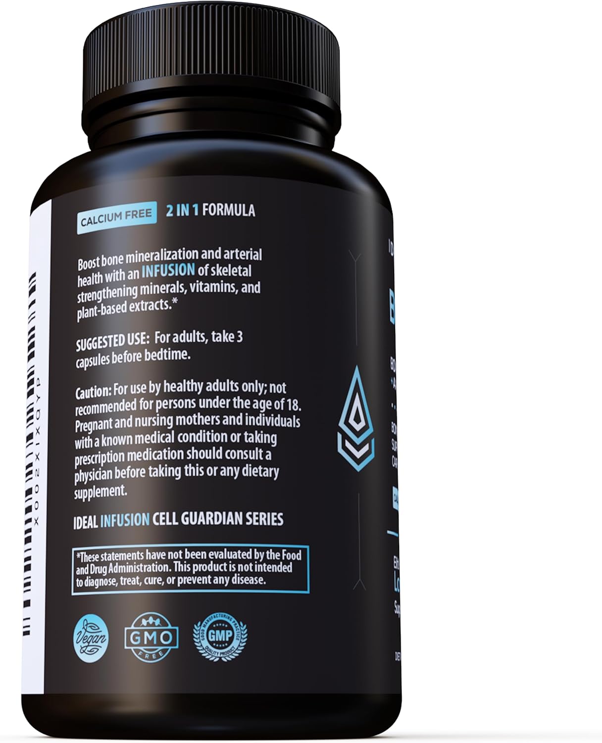 Plant-Based Calcium-Free Bone Density Supplement: Silica & Icelandic Magnesium for Bone Strength & Arterial Health - Vegan Vitamin D3 5000 IU with K2 K1 (60 Servings)