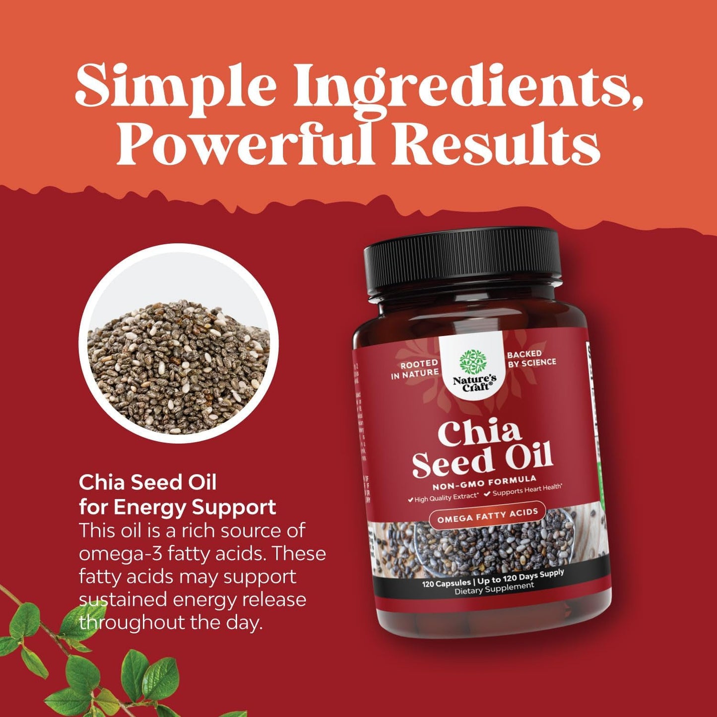Plant Based Chia Seed Oil Extract Capsules for Digestive Support, Immunity, and Heart Health - Omega 3 6 9 Fatty Acids Supplement for Men and Women