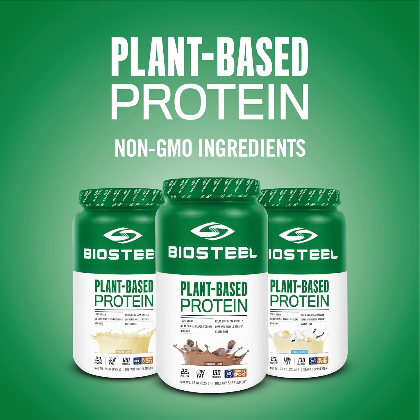 Plant-Based Chocolate Protein Powder - BioSteel Vegan Powder, NSF Certified, 1.8 lbs, 22g Protein, 25 Servings - Brown Rice, Pea, & Pumpkin Seed Blend