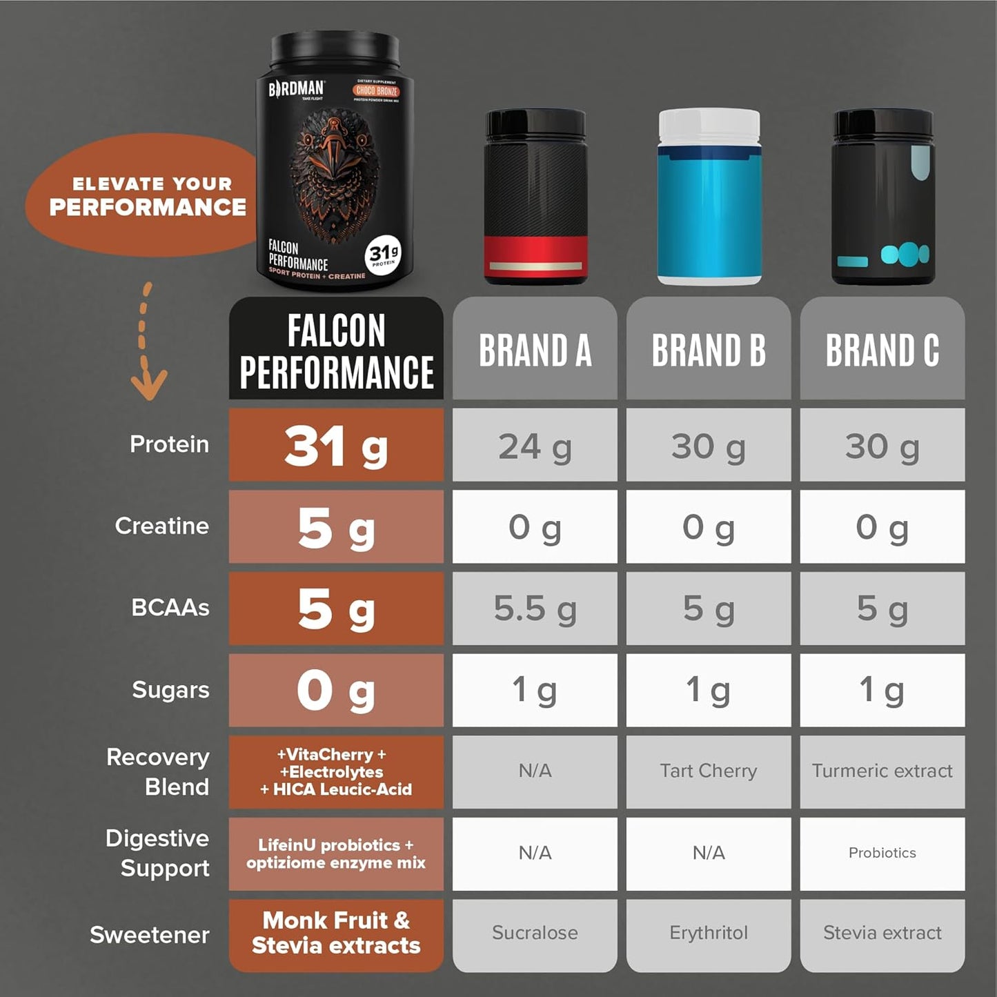 Plant Based Chocolate Protein Powder with 31g Protein, 5g Creatine, BCAA, Probiotics, and Electrolytes - Vegan Pre Workout Supplement for Muscle Growth, Low Carb, and Sugar Free - 28 Servings