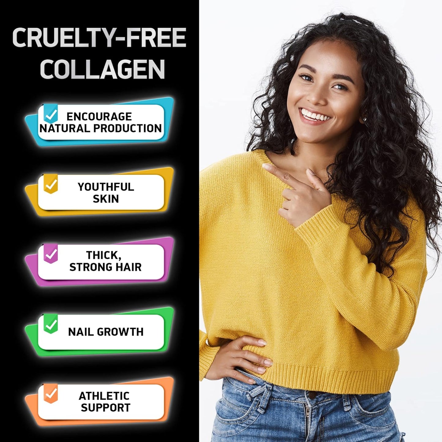 Plant-Based Collagen Builder Tablets, Vegan Collagen Powder Alternative with Vitamins and Minerals - 2-Pack 60 Pill Vegan Collagen Supplements by BIOACTIVE LABS