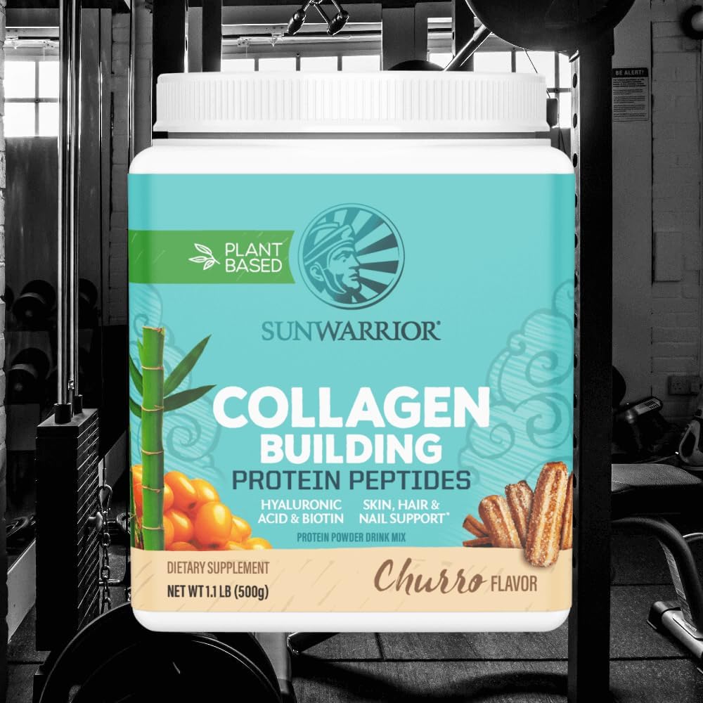 Plant-Based Collagen Building Protein Powder with Hyaluronic Acid & Biotin - Churro Flavored, Non-GMO, Dairy & Sugar Free - 20 Servings