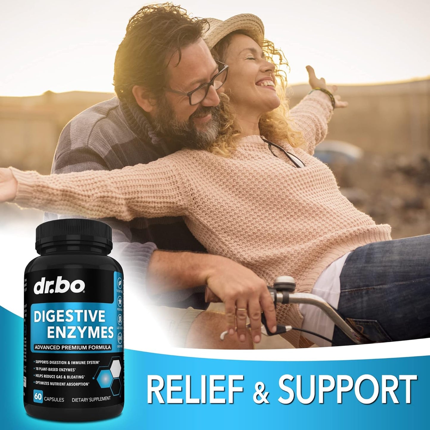 Plant Based Digestive Enzymes Supplements for Bloating Relief - Pancreatic & Proteolytic Enzyme Pills for Men & Women - Lipase, Amylase, Bromelain, Protease & Cellulase Formula