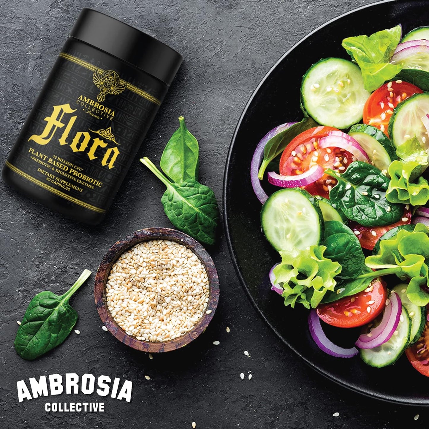 Plant Based Digestive Health Supplement with Probiotics, Prebiotics, and Enzymes - 32 Billion CFU, Vegan, 30 Servings