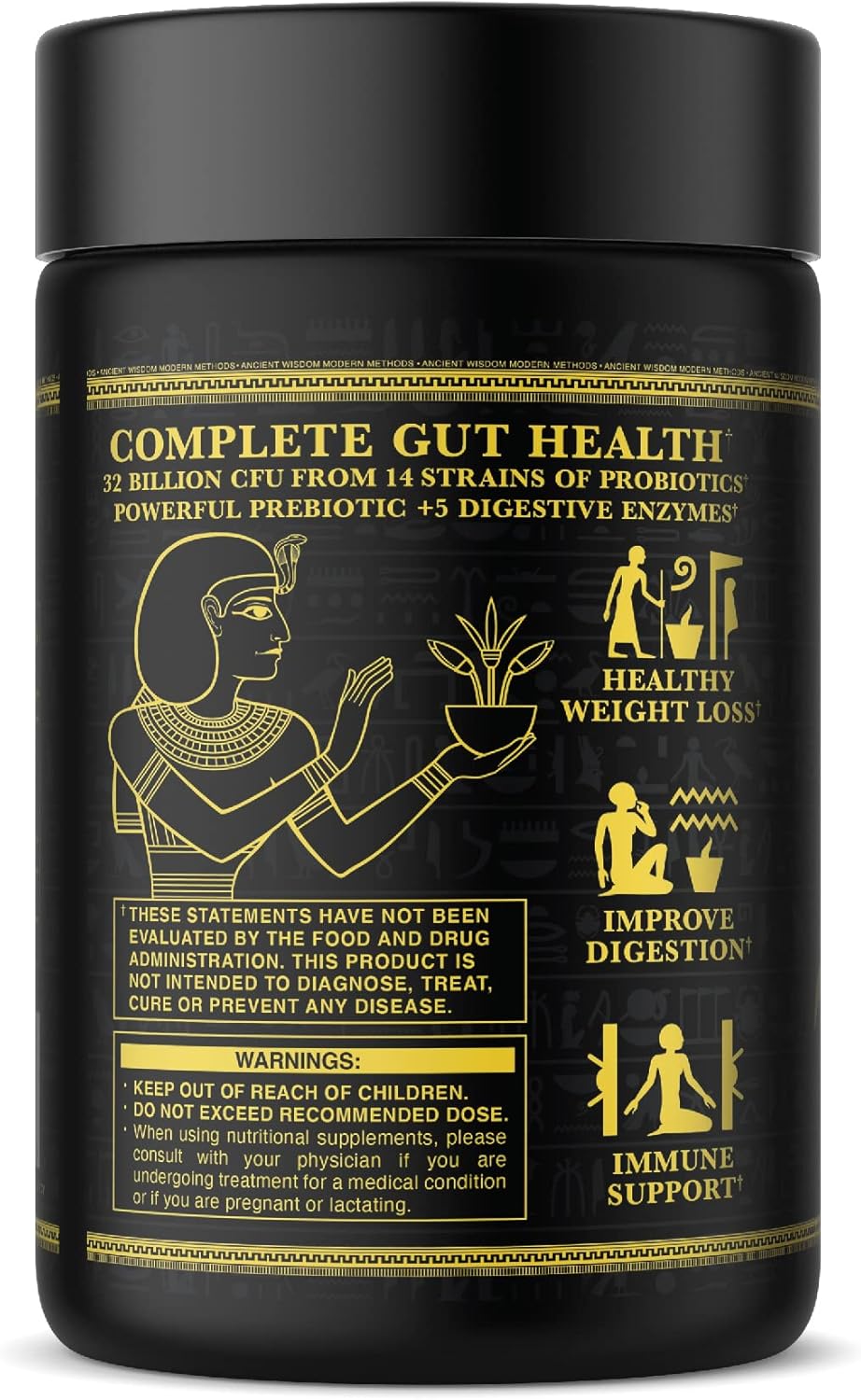 Plant Based Digestive Health Supplement with Probiotics, Prebiotics, and Enzymes - 32 Billion CFU, Vegan, 30 Servings