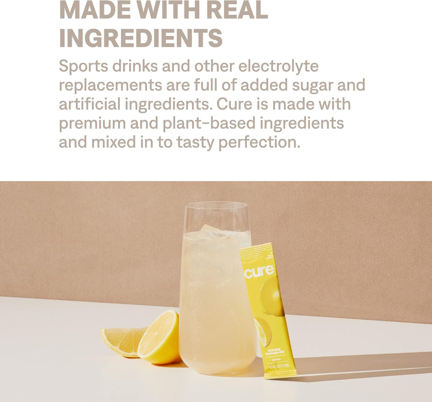 Plant-Based Electrolyte Drink Mix | Coconut Water Dehydration Relief | Vegan Powder - Lemonade | Non-GMO | FSA & HSA Eligible | No Added Sugar | 8 Packets